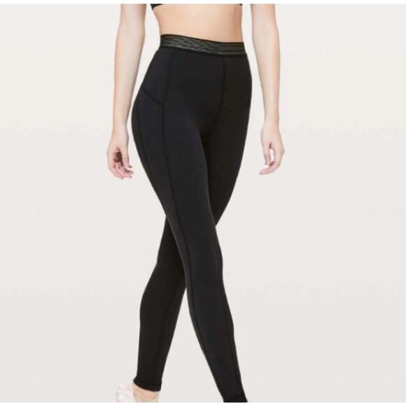 Lululemon Principal Dancer Golden Lining Tight – Size 12 - Picture 5 of 11